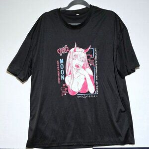 ZERO TWO - Darling in the Franxx XL Black Graphic T-Shirt Anime